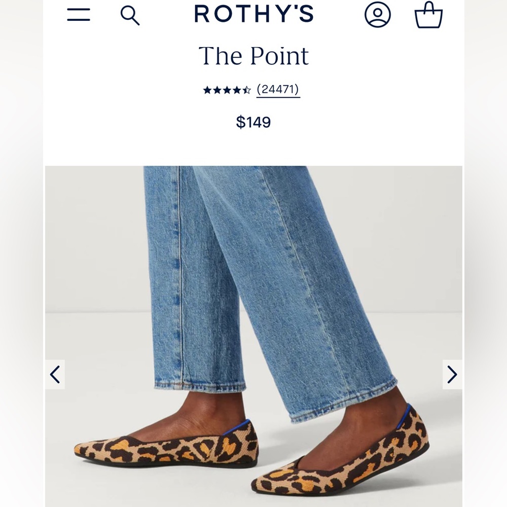 Rothy’s big cat leopard the point flats